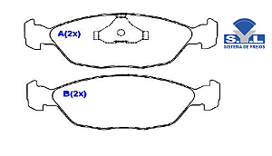 Jogo Pastilha Freio Dianteiro - SYL - Saveiro 2.0 8v 1997 a 2009 - Ventilado