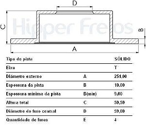 Par Disco Freio Traseiro - Stilo Abath 2.4 20v 2003 a 2009