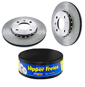 Par Disco Freio Dianteiro - Hiperfreios - Audi 80 1.6/1.8/ 1973 a 1987 - Ventilado 239x20mm