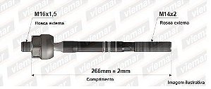 Barra Axial Direção - Strada Working 1.4 8v 2005 a 2020 - Rosca Grossa - (16 x 1,5 mm-14 x 2 mm- 266 mm)