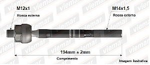 Barra Axial Direção - Logan 1.0-1.6 8v/16v 2007 a 2013 - (12 x 1 mm-14 x 1,5 mm -194 mm )