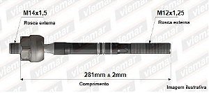 Barra Axial Direção - Face 1.1/1.3 16v 2009 a 2017 - (14 x 1,5 mm-12 x 1,25 mm - 281 mm)