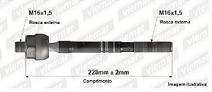 Barra Axial Direção - Veloster 1.6 16v 2011 a 2016 - (16 x 1,5 mm -16 x 1,5 mm -228 mm )