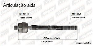 Barra Axial Direção - Yaris 1.3 16v - 1.5 16v após 2018... - (14 x 1,5 mm - 14 x 1,5 mm -271 mm )