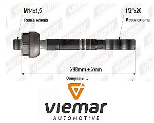 Barra Axial Direção - KA 1.0/1.3 8v 1997 a 2007 ( M14x1,5mm-1/2x2,0mm:298mm)