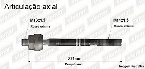 Barra Axial Direção - Omega 2007 a 2012 - (C-18X1,5/H-14X1,5/T271MM )