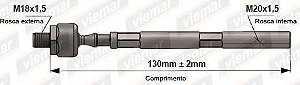 Barra Axial Direção - Hilux SW4 2.4/2.7 16v - 2.8/3.0 V6 - 3.4 24v 1995 a 2004 - ( 18 x 1,5 mm-20 x 1,5 mm-130 mm )