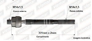 Barra Axial Direção - Captiva 2.4 16v - 3.6 24v V6 2008 a 2010 - (14 x 1,5 mm - 14 x 1,5 mm - 331 mm )
