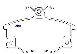Jogo Pastilha Freio Dianteiro - Tecpads - Tipo 1.6 8v 1993 a 1997