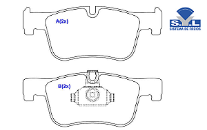 Jogo Pastilha Freio Dianteiro - SYL - BMW 318i 2.0 16v após 2012...
