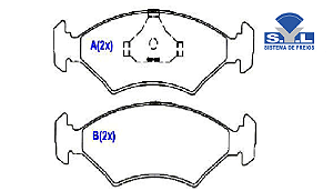 Jogo Pastilha Freio Dianteiro - SYL - Logus 1.6/1.8 8v 1993 a 1995