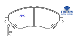 Jogo Pastilha Freio Dianteiro - SYL - Suzuki S-Cross 1.4 16v -1.6 16v após 2015...