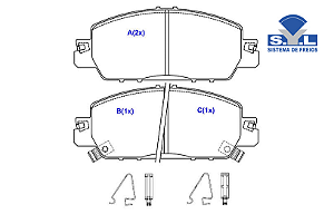 Jogo Pastilha Freio Dianteiro - SYL - Civic Touring 1.5 16v - Turbo 2018 a 2021