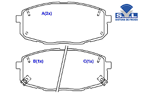 Jogo Pastilha Freio Dianteiro - SYL - Cerato 2.0 16v - EX / SX após 2020...
