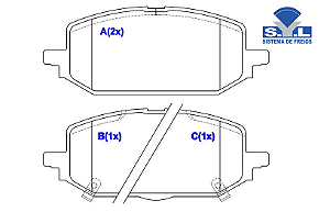 Jogo Pastilha Freio Dianteiro - SYL - Onix 1.0 12v após 2019...