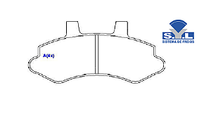 Jogo Pastilha Freio Dianteiro - SYL - Silverado 4.2 18v L6 Turbo HD 1999 a 2002