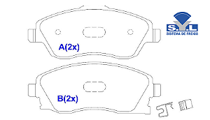 Jogo Pastilha Freio Dianteiro - SYL - Montana 1.4 8v 2007 a 2010