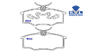 Jogo Pastilha Freio Dianteiro - SYL - Parati 1.0 16v - 2.0 16v 1997 a 2002