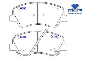 Jogo Pastilha Freio Dianteiro - SYL - HB20/HB20S/HB20X 1.6 16v após 2020...