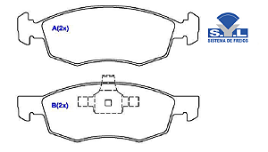 Jogo Pastilha Freio Dianteiro - SYL - Punto 1.4 8v - 1.6/1.8 16v 2010 a 2017