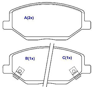 Jogo Pastilha Freio Dianteiro - Frasle - Spin 1.8 8v - LS / LT / LTZ / Activ / Advantage 2017 a 2020