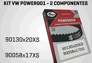Kit Correia Dentada - Gates -  Parati 1.0 16v - Power 2002 a 2005 - 130 Dentes / 20mm - 58 Dentes / 17mm