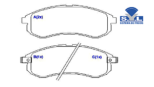 Jogo Pastilha Freio Dianteiro - SYL - L200 Sport 2.5 8v SPORT 2002 a 2007