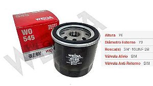 Filtro Óleo Motor - Wega - Saveiro G6 1.6 16v 2014 a 2016