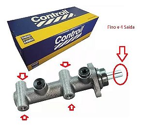 Cilindro Mestre de Freio - Gol 1.0/1.6/1.8/2.0 8v - CHT / AP 1982 a 2002 - 4 Saida Ponta Fina - S/ABS