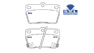 Jogo Pastilha Freio Traseiro - SYL - Hilux RAV4 2.0 16v 2001 a 2005 - C/Alarme