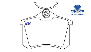 Jogo Pastilha Freio Traseiro - SYL - Audi A4 Quattro 2.4 30v 1998 a 2004