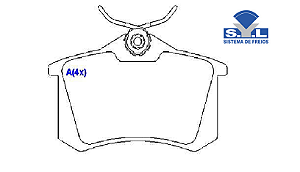 Jogo Pastilha Freio Traseiro - SYL - C4/C4 Pallas 1.6/2.0 16v 2005 a 2015