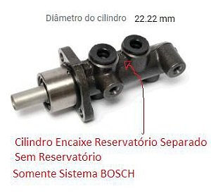 Cilindro Mestre de Freio - Palio 1.0/1.3/1.4/1.5/1.6/1.8 8V/16v 1998 a 2022 - S/ABS - Sistema Bosch