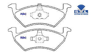 Jogo Pastilha Freio Dianteiro - SYL - Voyage 1.0/1.6 8v após 2012...