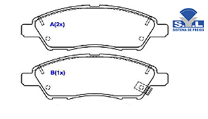 Jogo Pastilha Freio Dianteiro - SYL - Versa 1.0 12v - 1.6 16v após 2012...