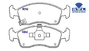 Jogo Pastilha Freio Dianteiro - SYL - Cobalt 1.4/1.8 8v 2012 a 2016