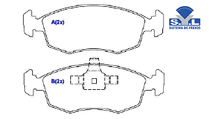 Jogo Pastilha Freio Dianteiro - SYL - Siena 1.6/1.8 8v - 1.6 16v após 2009...