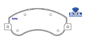 Jogo Pastilha Freio Dianteiro - SYL - Transit 2.4 8v - 2.2 16v após 2009...