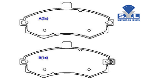 Jogo Pastilha Freio Dianteiro - SYL - Hyundai Matrix 1.6/1.8 16v 2001 a 2007