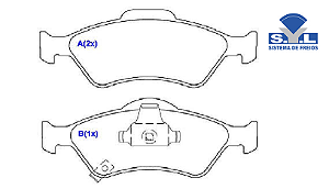 Jogo Pastilha Freio Dianteiro - SYL - Honda FIT 1.4 8v - 1.5 16v 2003 a 2008