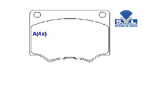 Jogo Pastilha Freio Dianteiro - SYL - Opala 2.5 8v - 4.1 12v L6 1977 a 1992