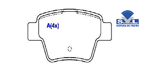 Jogo Pastilha Freio Traseiro - SYL - C4 Pallas 2.0 16v 2005 a 2013