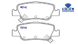 Jogo Pastilha Freio Traseiro - SYL - Corolla 1.8 16v 06/2008 a 2020