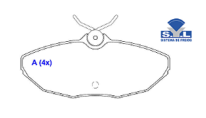 Jogo Pastilha Freio Traseiro - SYL - Troller T4 2.8 12v 2002 a 2014