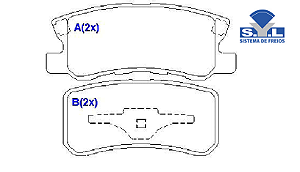 Jogo Pastilha Freio Traseiro - SYL - Volvo C30 2.0 16v 2006 a 2012