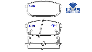Jogo Pastilha Freio Traseiro - SYL - Sorento 2.4 16v 2010 a 2018