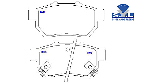 Jogo Pastilha Freio Traseiro - SYL - Honda New FIT 1.4/1.5 16v após 2009...