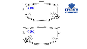 Jogo Pastilha Freio Traseiro - SYL - Elantra 1.8 16v 1994 a 2006