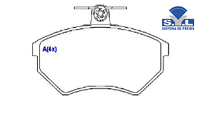 Jogo Pastilha Freio Dianteiro - SYL - Passat 1.8 20v 1996 a 2000 - Ventilado
