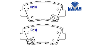 Jogo Pastilha Freio Traseiro - SYL - Hyundai I30 1.6/1.8 16v 2012 a 2016